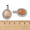 Natural Sunstone Oval Pendants G-B079-02P-03-3