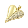Heart Rack Plating Brass Micro Pave Cubic Zirconia Pendants KK-Z074-54G-2