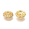 Brass Micro Pave Clear Cubic Zirconia Bead Caps KK-G600-02G-2