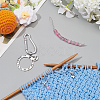 Glass and 201 Stainless Steel Pendant Locking Stitch Markers HJEW-NB00185-5