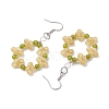 Copper Wired Cat Eye Dangle Earrings EJEW-JE05754-4