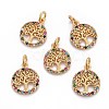 Brass Micro Pave Cubic Zirconia Charms ZIRC-L070-45G-1