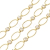 Handmade Brass Pave Clear Cubic Zirconia Oval Link Chains CHC-G027-02LG-1