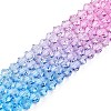 Gradient Color Baking Paint Glass Bead Strands DGLA-A039-T2mm-A06-4