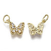 Brass Micro Pave Clear Cubic Zirconia Charms X-ZIRC-N039-093-NF-2
