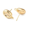Brass Stud Earring Finding with Loops KK-C042-06G-2