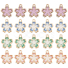 40Pcs 4 Colors Rack Plating Alloy Epoxy Resin Pendants FIND-FH0004-57-1