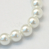 Baking Paint Pearlized Glass Pearl Round Bead Strands HY-Q330-8mm-01-2