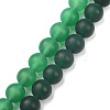 Natural Green Onyx Agate Beads Strands G-P001-16-1
