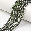 Electroplate Transparent Glass Beads Strands EGLA-A034-T2mm-P08-1