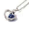 Resin Heart Pendant Necklace with Singapore Chains NJEW-C003-01A-3