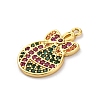 Christmas Series Brass Micro Pave Cubic Zirconia Pendants KK-Q010-01G-04A-2
