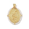 Brass with ABS Imitation Pearl Pendants KK-Z115-05G-02-1