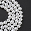 White Glass Pearl Round Loose Beads For Jewelry Necklace Craft Making X-HY-10D-B01-3