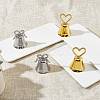 CHGCRAFT 8Pcs 2 Styles Heart/Bowknot & Bell Alloy Memo Clip AJEW-CA0001-94-4