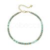 Bohemian Style Natural Chrysoprase & Brass Rondelle Disc Heishi Beaded Anklets FS-WG8FF45-07-1
