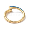 Rack Plating Brass Cubic Zirconia Open Cuff Rings for Women RJEW-S407-04G-3