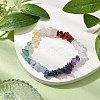 Chakra Natural Rose Quartz & Quartz Crystal & Red Jasper & Green Aventurine & Lapis Lazuli & Amethyst Chip Beaded Stretch Bracelets BJEW-JB10777-02-2