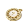 Brass Micro Pave Clear Cubic Zirconia Pendants KK-I708-04A-G-2