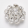 Silver Color Plated Brass Shank Buttons RB-S066-09S-08-1