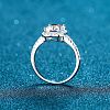 Rhodium Plated 925 Sterling Silver Micro Pave 8.2x4.9mm Moissanite Finger Rings for Women WG8E258-74-4
