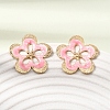 304 Stainless Steel Enamel Stud Earrings SA-CBA0141-02G-3
