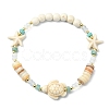 Natural Freshwater Shell & Amazonite & Synthetic Turquoise & Opalite & Non-magnetic Hematite Beads Stretch Bracelets for Women BJEW-JB13810-01-3