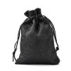 Polyester Imitation Burlap Packing Pouches Drawstring Bags ABAG-R005-14x10-09-2