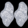 Flower Polyester Embroidery Sew on Appliques PATC-WH0012-32C-7