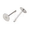 Tarnish Resistant 316 Surgical Stainless Steel Flat Round Blank Peg Stud Earring Settings STAS-R073-06-1