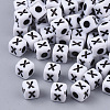 White Opaque Acrylic Beads MACR-R869-02X-1