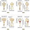16Pcs 4 Style Brass Micro Pave Cubic Zirconia Ice Pick Pinch Bails ZIRC-FH0001-08-6