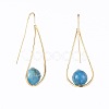 Natural Apatite Dangle Earrings EJEW-JE03595-05-2