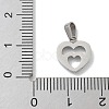 304 Stainless Steel Micro Pave Cubic Zirconia Pendants STAS-Z107-04P-02-3