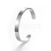 Tarnish Resistant 304 Stainless Steel Blank Cuff Bangles BJEW-E361-11P-1