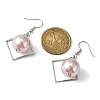 ABS Plastic Imitation Pearl with Rhombus Dangle Earrings EJEW-JE05501-2