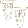 2Pcs 2 Styles Steel Brooches JEWB-BM0001-01G-1