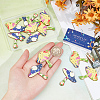 20Pcs 2 Styles Printed Wooden Pendants WOOD-SC0001-65-3