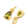 Brass Pave Cubic Zirconia Charms KK-K340-51G-06-2