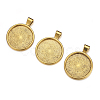 Flat Round Alloy Pendant Cabochon Settings PALLOY-A15654-AG-NF-3