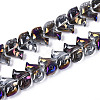 Electroplate Transparent Glass Beads Strands EGLA-N017-06-A05-1
