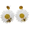 Flower with Bees Acrylic Dangle Stud Earrings FS-WG9FE34-01-2