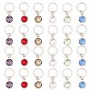 24Pcs 6 Colors Brass Glass Dreadlocks Beads OHAR-AB00011-1