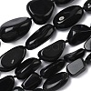 Natural Black Stone Beads Strands G-L650-D01-01-2