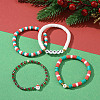 4Pcs 4 Style Polymer Clay Heishi Surfer Stretch Bracelets Set X1-BJEW-TA00261-5