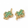 Brass Micro Pave Clear Cubic Zirconia Pendants ZIRC-F135-24G-03B-3