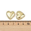 Heart Brass Micro Pave Clear Cubic Zirconia Slide Charms KK-S526-29G-3