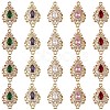 3Pcs Brass Micro Pave Cubic Zirconia Links Connectors KK-YW0003-49LG-03-2