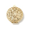 Flat Round Brass Hollow Locket Pendants KK-K414-11A-G-1