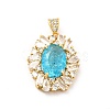Brass Micro Pave Clear Cubic Zirconia Pendants KK-I695-015B-1